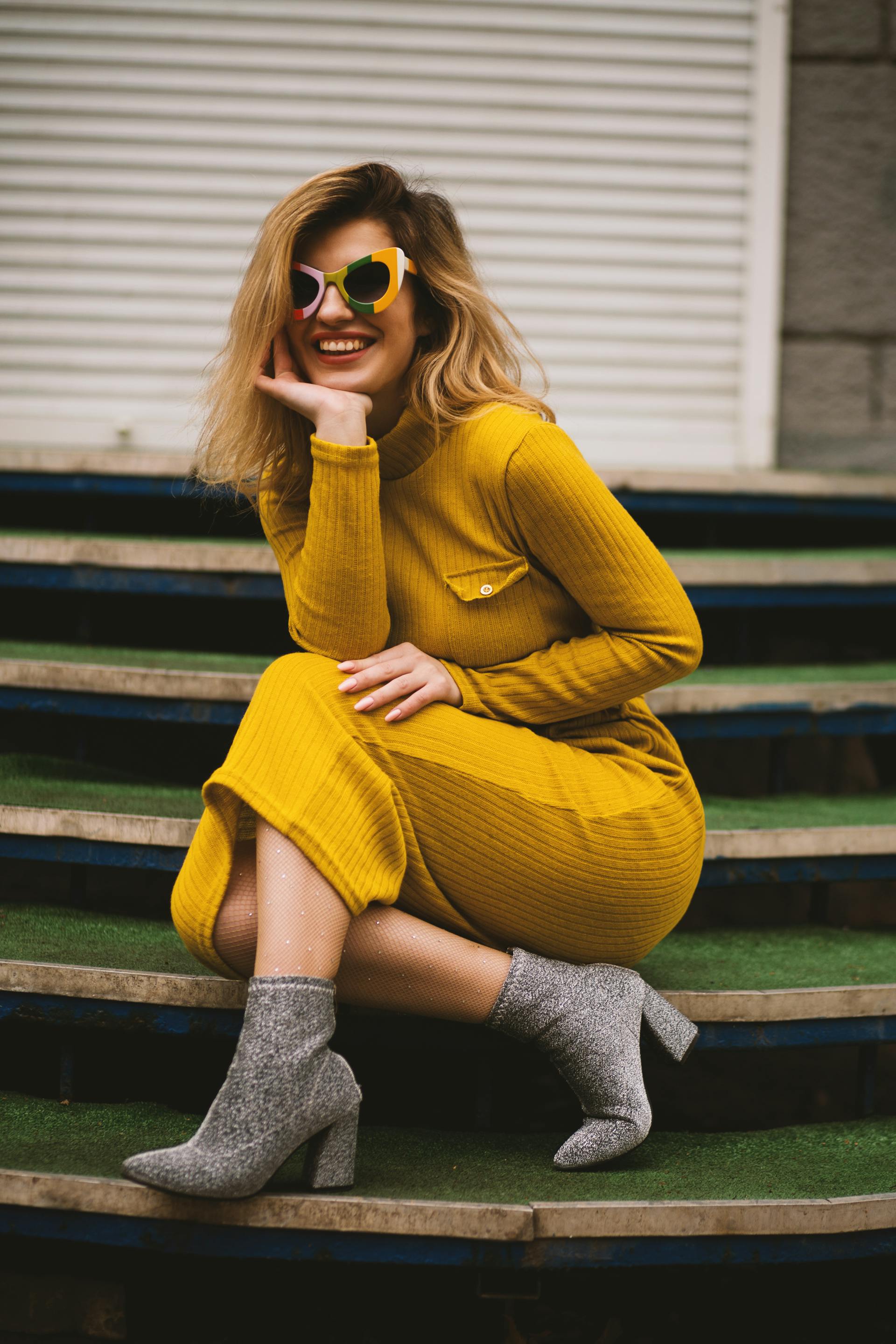Ribbed Turtleneck Dress