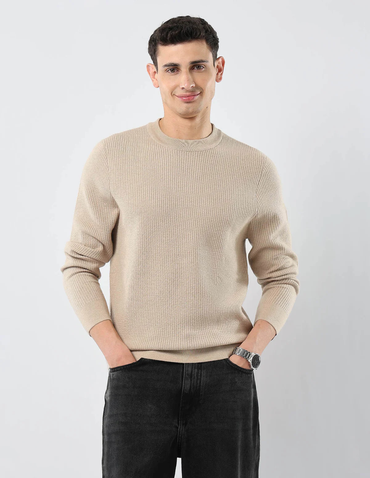 Ribbed Crew Neck
